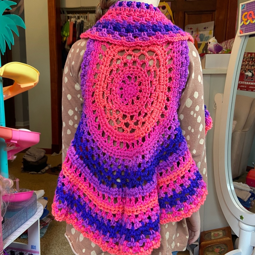 Handknit Girls Vest